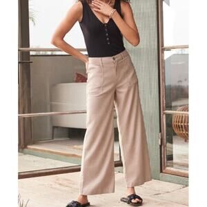 Evereve Beth Linen Blend Safari Tan Pants Size 29